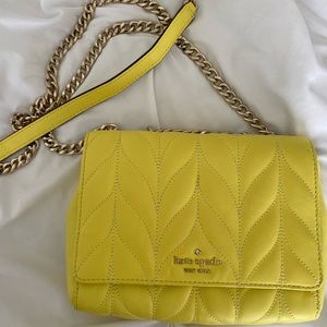 Yellow Kate Spade Cross Body Chain Bag